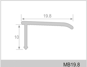 Thông số mặt cắt nẹp nhôm kết thúc sàn MB19.8