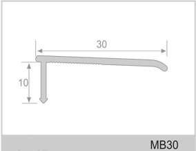 Thông số mặt cắt nẹp nhôm kết thúc sàn MB30