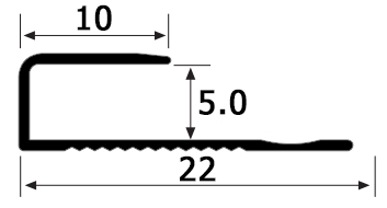 Thông số mặt cắt nẹp nhôm bo viền tấm MB5.0